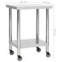 Küchenarbeitstisch mit Edelstahlrädern 80x30x85 cm von vidaXL, Wiederherstellung - Ref: Foro24-51634, Preis: 107,24 €, Rabatt: %