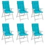 Cushions for high back chairs 6 pcs turquoise fabric by vidaXL, Cushions for chairs and sofas - Ref: Foro24-361273, Price: 94...
