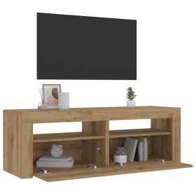 Mesitas de noche luces LEDs 2 uds roble artesanal 60x35x40 cm Mesitas de noche luces LEDs 2 uds roble artesanal 60x35x40 cm