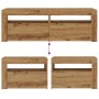 Mesitas de noche luces LEDs 2 uds roble artesanal 60x35x40 cm