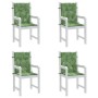 4pcs Low Back Chair Cushions Leaf Print Fabric by vidaXL, Cushions for chairs and sofas - Ref: Foro24-361332, Price: 81,31 €,...