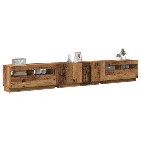 Mueble TV luces LED madera ingeniería envejecida 260x35x40 cm en Muebles TV | Comprar online en Foro24