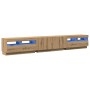 Mueble de TV luces LED madera roble artisan 260x35x40 cm