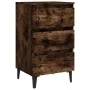 Bedside table with smoked oak metal legs 40x35x69 cm by vidaXL, Nightstands - Ref: Foro24-813140, Price: 51,63 €, Discount: %