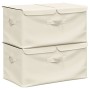 Cajas de almacenaje 2 unidades tela color crema 50x30x25 cm
