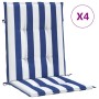 Cojines silla de respaldo bajo 4 uds tela a rayas azul y blanco von vidaXL, Kissen für Stühle und Sofas - Ref: Foro24-361320,...