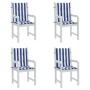 Cojines silla de respaldo bajo 4 uds tela a rayas azul y blanco von vidaXL, Kissen für Stühle und Sofas - Ref: Foro24-361320,...