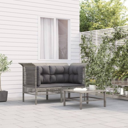 Garden corner sofas with cushions 2 pcs gray synthetic rattan by vidaXL, Garden sets - Ref: Foro24-319660, Price: 91,39 €, Di...