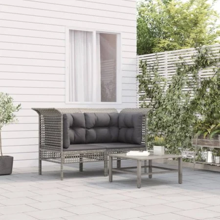 Garden corner sofas with cushions 2 pcs gray synthetic rattan by vidaXL, Garden sets - Ref: Foro24-319660, Price: 90,81 €, Di...