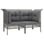 Garten-Ecksofas mit Kissen, 2 Stück, graues synthetisches Rattan von vidaXL, Gartensets - Ref: Foro24-319660, Preis: 90,81 €,...