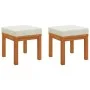Gartenhocker mit Kissen 2 Stück Akazienholz 40x40x42 cm von vidaXL, Hocker für den Außenbereich - Ref: Foro24-319719, Preis: ...