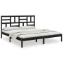 Estructura de cama de madera maciza de pino negra 200x200 cm de vidaXL, Camas y somieres - Ref: Foro24-3105974, Precio: 158,1...