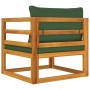 Solid acacia wood garden armchair with green cushions by vidaXL, Modular outdoor sofas - Ref: Foro24-360023, Price: 148,62 €,...