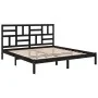 Estructura de cama de madera maciza de pino negra 200x200 cm de vidaXL, Camas y somieres - Ref: Foro24-3105974, Precio: 158,1...