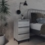 Mesita de noche con patas de metal gris Sonoma 40x35x69 cm de vidaXL, Mesitas de noche - Ref: Foro24-813142, Precio: 61,27 €,...