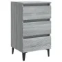 Nachttisch mit Beinen aus sonomagrauem Metall, 40 x 35 x 69 cm von vidaXL, Nachttische - Ref: Foro24-813142, Preis: 58,56 €, ...