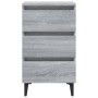 Mesita de noche con patas de metal gris Sonoma 40x35x69 cm de vidaXL, Mesitas de noche - Ref: Foro24-813142, Precio: 61,27 €,...
