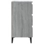 Mesita de noche con patas de metal gris Sonoma 40x35x69 cm de vidaXL, Mesitas de noche - Ref: Foro24-813142, Precio: 61,27 €,...