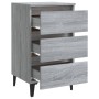Mesita de noche con patas de metal gris Sonoma 40x35x69 cm de vidaXL, Mesitas de noche - Ref: Foro24-813142, Precio: 61,27 €,...
