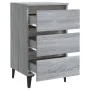Nachttisch mit Beinen aus sonomagrauem Metall, 40 x 35 x 69 cm von vidaXL, Nachttische - Ref: Foro24-813142, Preis: 58,56 €, ...