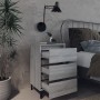 Mesita de noche con patas de metal gris Sonoma 40x35x69 cm de vidaXL, Mesitas de noche - Ref: Foro24-813142, Precio: 61,27 €,...
