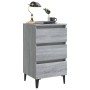 Mesita de noche con patas de metal gris Sonoma 40x35x69 cm de vidaXL, Mesitas de noche - Ref: Foro24-813142, Precio: 61,27 €,...