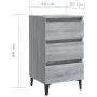 Nachttisch mit Beinen aus sonomagrauem Metall, 40 x 35 x 69 cm von vidaXL, Nachttische - Ref: Foro24-813142, Preis: 58,56 €, ...