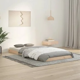Solid pine wood bed frame 90x200 cm by vidaXL, Beds and slatted bases - Ref: Foro24-823459, Price: 59,35 €, Discount: %
