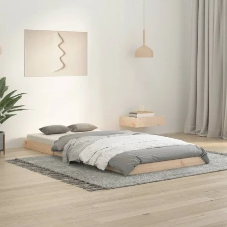 Bettgestell aus massivem Kiefernholz, 90 x 200 cm von vidaXL, Betten und Lattenroste - Ref: Foro24-823459, Preis: 60,67 €, Ra...