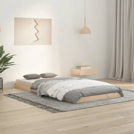 Solid pine wood bed frame 90x200 cm by vidaXL, Beds and slatted bases - Ref: Foro24-823459, Price: 58,03 €, Discount: %