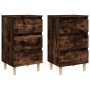 Nightstand 2 pcs smoked oak wooden legs 40x35x69 cm by vidaXL, Nightstands - Ref: Foro24-813135, Price: 86,24 €, Discount: %