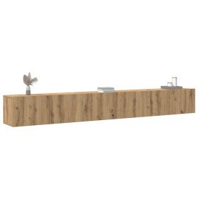 Mueble para TV de pared madera contrachapada artesanal 3 piezas