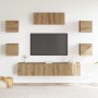 Mueble para TV de pared 7 piezas roble artesanal en Muebles TV | Comprar online en Foro24