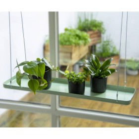 Esschert Design Bandeja colgante para plantas rectangular verde