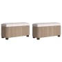 Benches with storage with cushion 2 units gray enea 69 cm by vidaXL, Benches for halls and storage - Ref: Foro24-351812, Pric...