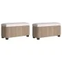 Benches with storage with cushion 2 units gray enea 69 cm by vidaXL, Benches for halls and storage - Ref: Foro24-351812, Pric...