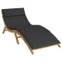 Cojín de tumbona de tela Oxford negro 180x60x3 cm de vidaXL, Cojines para sillas y sofás - Ref: Foro24-361859, Precio: 41,83 ...
