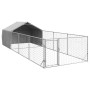Caseta perros exterior con corral 7x2x1,5 m acero galvanizado