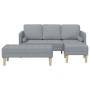 Juego de Sofá 2 pcs Gris Claro 173 x 131 x 67 cm tela