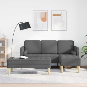 Juego de Sofá 2 pcs Gris oscuro 173 x 131 x 67 cm tela