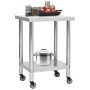 Küchenarbeitstisch mit Edelstahlrädern 60x30x85 cm von vidaXL, Wiederherstellung - Ref: Foro24-51631, Preis: 139,63 €, Rabatt: %