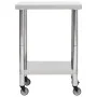 Küchenarbeitstisch mit Edelstahlrädern 60x30x85 cm von vidaXL, Wiederherstellung - Ref: Foro24-51631, Preis: 136,66 €, Rabatt: %