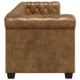 Sofá Chesterfield de 2 plazas cuero sintético marrón