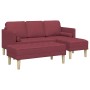 Juego de Sofá 2 pcs Rojo vino tinto 173 x 131 x 67 cm tela
