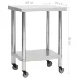 Küchenarbeitstisch mit Edelstahlrädern 60x30x85 cm von vidaXL, Wiederherstellung - Ref: Foro24-51631, Preis: 136,66 €, Rabatt: %
