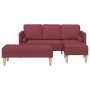 Juego de Sofá 2 pcs Rojo vino tinto 173 x 131 x 67 cm tela