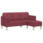 Juego de Sofá 2 pcs Rojo vino tinto 173 x 131 x 67 cm tela