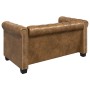 Sofá Chesterfield de 2 plazas cuero sintético marrón