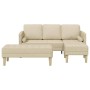 Juego de Sofá 2 pcs Crema 173 x 131 x 67 cm tela