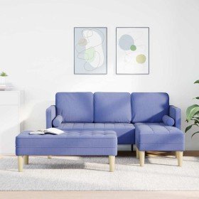 Juego de Sofá 2 pcs Azul jeans 173 x 131 x 67 cm tela Juego de Sofá 2 pcs Azul jeans 173 x 131 x 67 cm tela